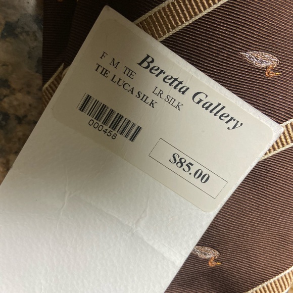 Vintage Brown DUCK Motif Striped BARETTA Silk Men’s Neck Tie Italy NWT - Picture 3 of 7